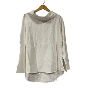 White Cowl-Neck Women's Top